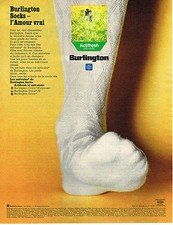 PUBLICITE ADVERTISING 045  1973  BURLINGTON   chaussettes homme ACTIFRESH