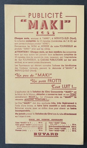 Buvard publicite cire maki - buvard,