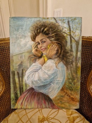 Ancien pastel représentant - pastel,