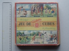 JEU DE CUBES ANCIEN EN CARTON: 6 puzzles Football.... Cube "démontable" FOUILLON