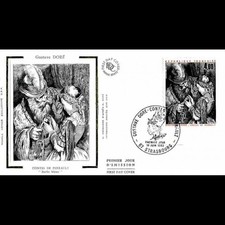 FDC soie - Tableau - Gustave Doré - Contes de Perrault - 18/6/1983 Strasbourg