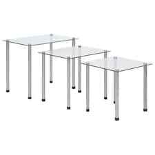 Tables Gigognes 3 pcs Verre Trempé Table Basse Table d'Appoint Salon vidaXL