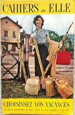 CAHIERS DE ELLE n° 10 Mai 1953 ancienne revue de mode couture Vos Vacances 1953