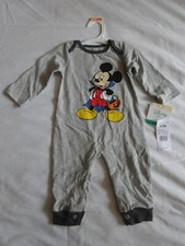 Disney Baby Halloween Child 6/9month Mickey Mouse Gray Long Sleeve Onzie Button