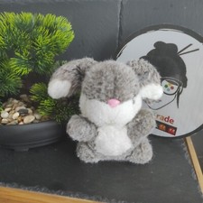 peluche lapin ajena gris blanc