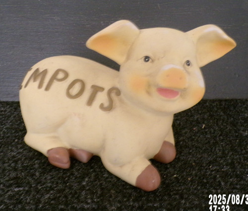 Tirelire cochon impots - tirelire,