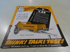 Prospectus brochure OLIVER 11 SUPERIOR  ( no tractor ) en anglais