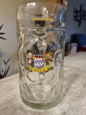 chope de bière de 1 litre en verre europa park   occasion