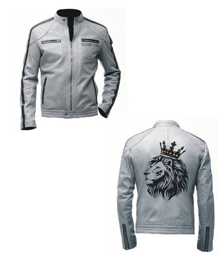 Veste moto cuir - de,