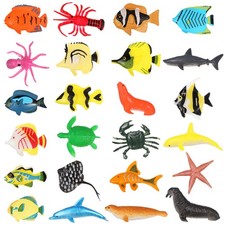  1 ensemble de Figurines de poissons tropicaux, décorations d'aquarium, crabe,