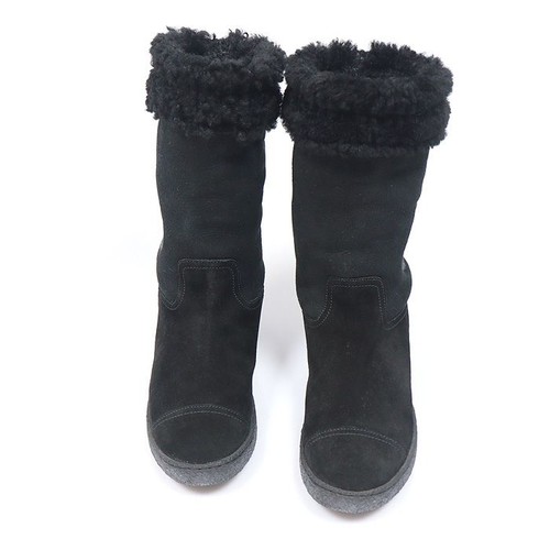 Chanel black suede - black, shearling