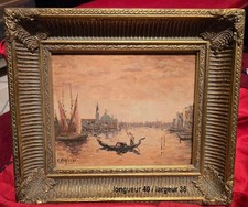 PEINTURE ROBERT MOGISSE GONDOLE ET BATEAU VENISE