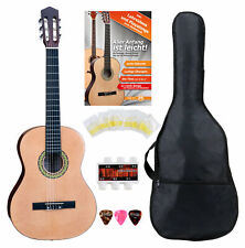 Pack Guitare Taille 4/4 Classique Acoustique Housse Accordeur Plectres Cordes