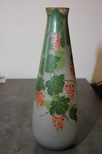 grand vase Leune verre émaillé et peint  40,5 cm