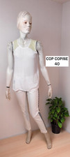 Cop Copine Taille 40  haut top débardeur blanc beige femme RESSA tee shirt