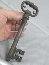 ?? ANCIENNE GRANDE CLÉ SYSTEME TIRE BOUCHON BRONZE KEY CORKSCREW