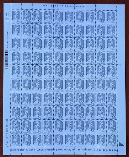 Timbre feuille entière - timbre,