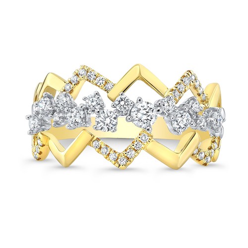 Bague anneau diamant zig zag - bague,