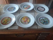 6 assiettes publicitaire à fromage president en porcelaine