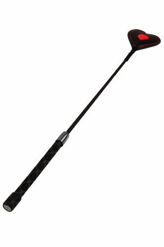 Cravache cuir noir coeur - cravache,