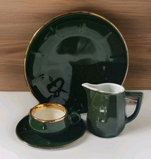 Solitaire Apilco & Style Vert Empire - 1 Tasse + 1 Assiette + 1 Crémier
