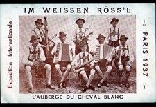 PARIS / GROUPE de MUSICIEN Allemands IM WEISSEN ROSS'L "AUBERGE DU CHEVAL BLANC"