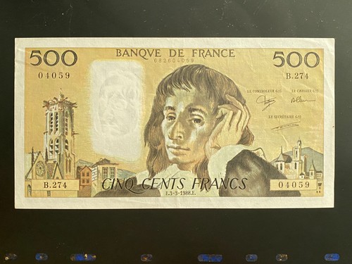 Billet 500 francs pascal - francs,
