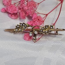Broche Xixe Or 15k Perles