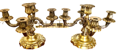 Paire candelabres bronze 5 - de,