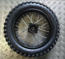 HMParts Complet Roue 1.85x14 90/100-14 Noir (12 Mm) Pit Dirt Bike Moto Cross