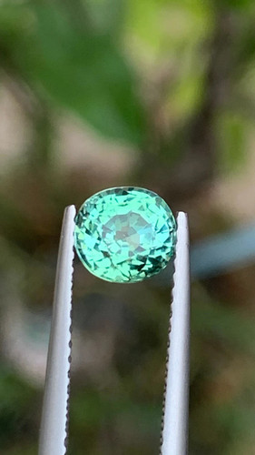 Green tourmaline round cut - green, –