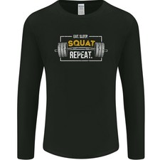 Eat Sleep Squat Répéter Gym Entraînement Haut Hommes T-Shirt