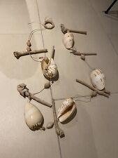 Vintage Déco bohème Bords de mer Mobile coquillages et bois flotté 1m70