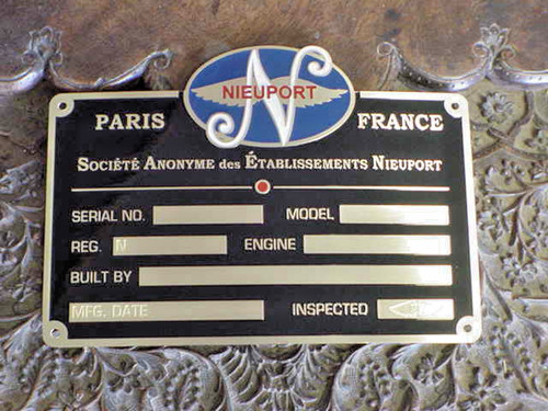 Plaque données laiton - plaque,