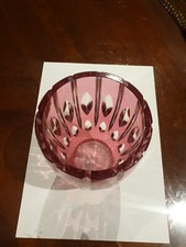 Ancien Vase En Cristal Doublé Rose Val Saint Lambert ? Superbe H 16,5CM