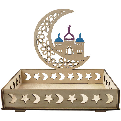 Plateau bois décor lune - en,