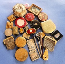 GROS LOT accessoires Objets ANCIENS Collection Vintage Ecrins Etuis Femme Rétro