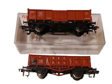 2x Fleischmann Wagons 5205 Marchandise Train Électrique Miniature Ho 