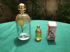 GÛÊRLAïN/ AQUA FLACON VAPO DORE EAU DE TOILETTE VIDE+ MINIATURE PLEINE