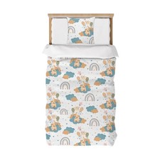 Housse de Couette 140x200cm Enfant, Multicolore Microfibre Parure de Lit 1 Pe...