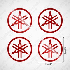 Kit 4 stickers 5 cm YAMAHA logo ROUGE brillant jetski autocollant tuning moto