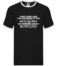 Dans Ma Tête Je Pense À Bowling - Ringer Pour Hommes - Joueur De Dix Quilles
