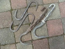 LOT ANCIEN 4 CROCHET CROCHETS BOUCHER 21 A 34 CM LOFT VINTAGE USINE INDUSTRIEL