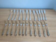 Service a poisson en métal argenté modèle filet 24 pièces+ housse de rangement