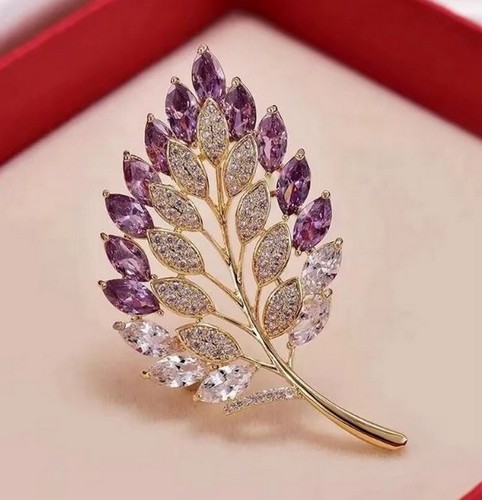 Broche bijou fleur feuille