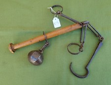 ANCIENNE BALANCE ROMAINE PESON FLÉAU BOIS / FER FORGÉ - TRÈS BEL OBJET - K13