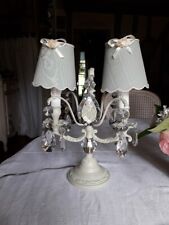 Girandole à 2 branches en bronze pampilles cristal