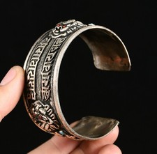 6CM Old Tibet Miao Silver
