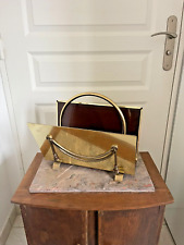 Ancien Porte Revue Journal Magazine Anglais Angleterre Laiton Doré Vintage