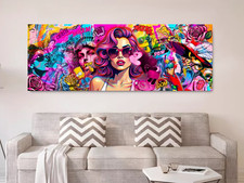 Tableau pop art women, bart, art graphique, déco moderne